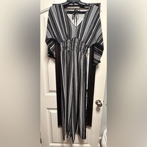 BeBop Black and White Striped Jumpsuit